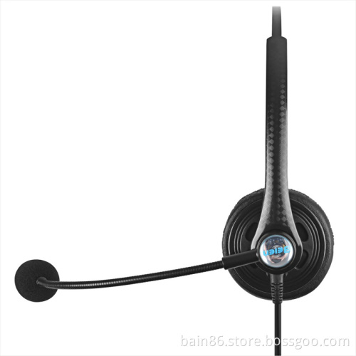 T12 RJ binaural over-ear headset with microphone for call center